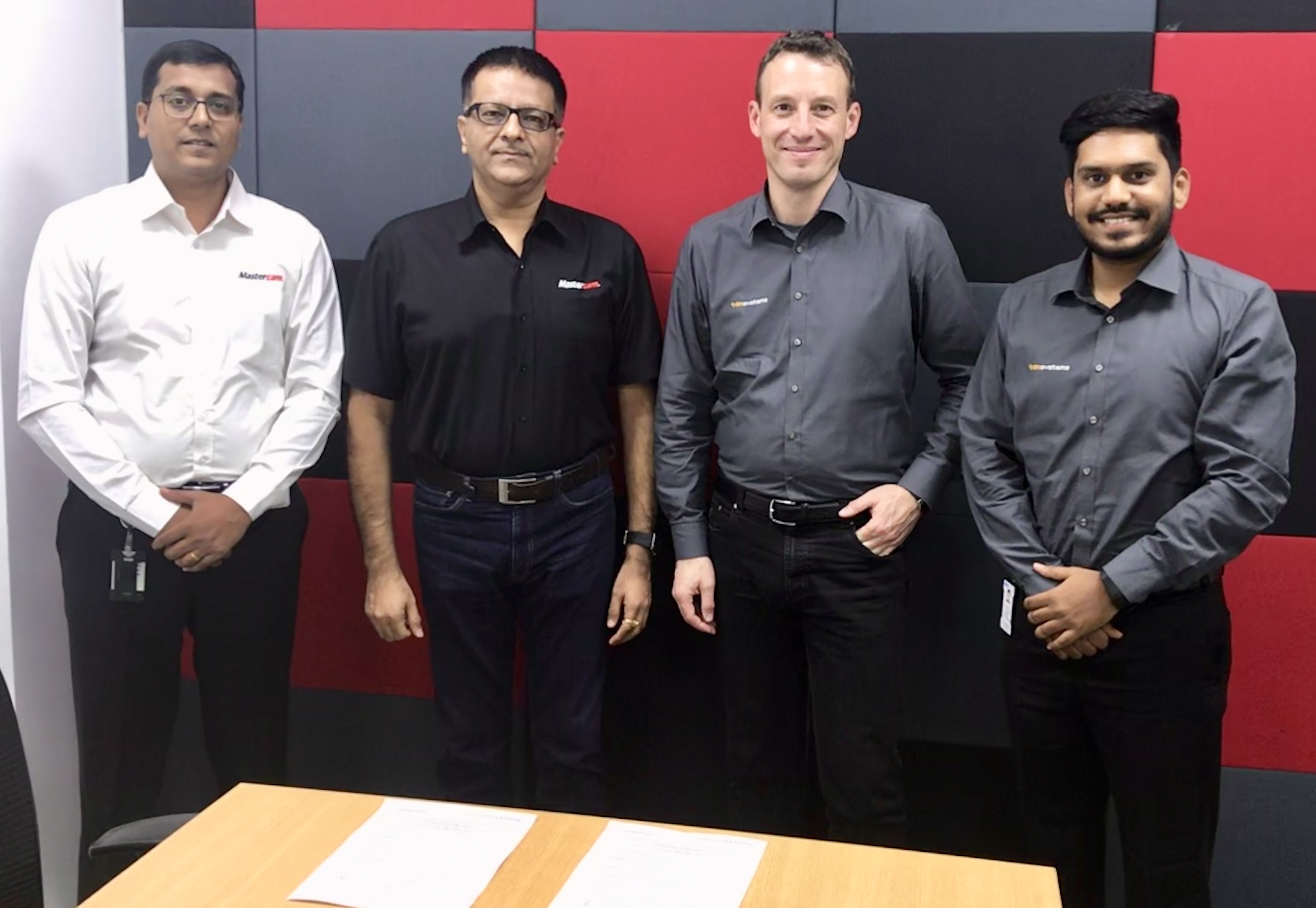 Daniel Raravi-Mktg Director-Mastercam APAC, Vineeth Seth-MD-Mastercam APAC, Robert Auer-Global sales partner-TDM, Viraj Shinde-TDM Product manager-Sandvik India