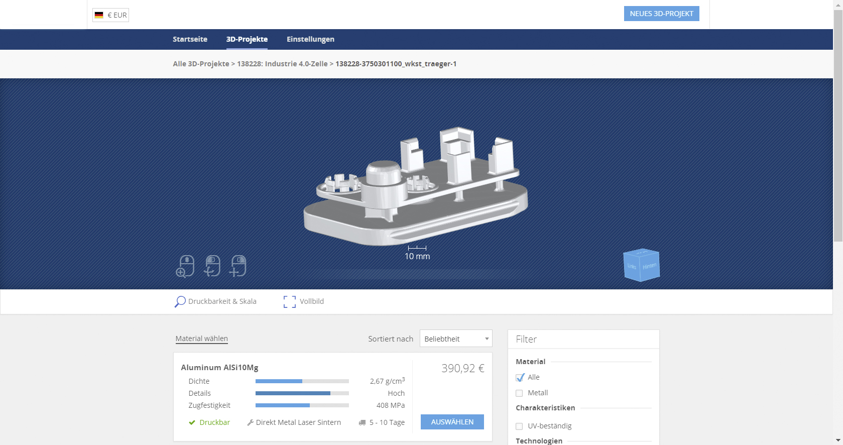 The fantasy knows no limits when printing in 3D with the SCHUNK 3D-Printservice: The printability of the various parts is automatically checked and displayed. Photo: SCHUNK