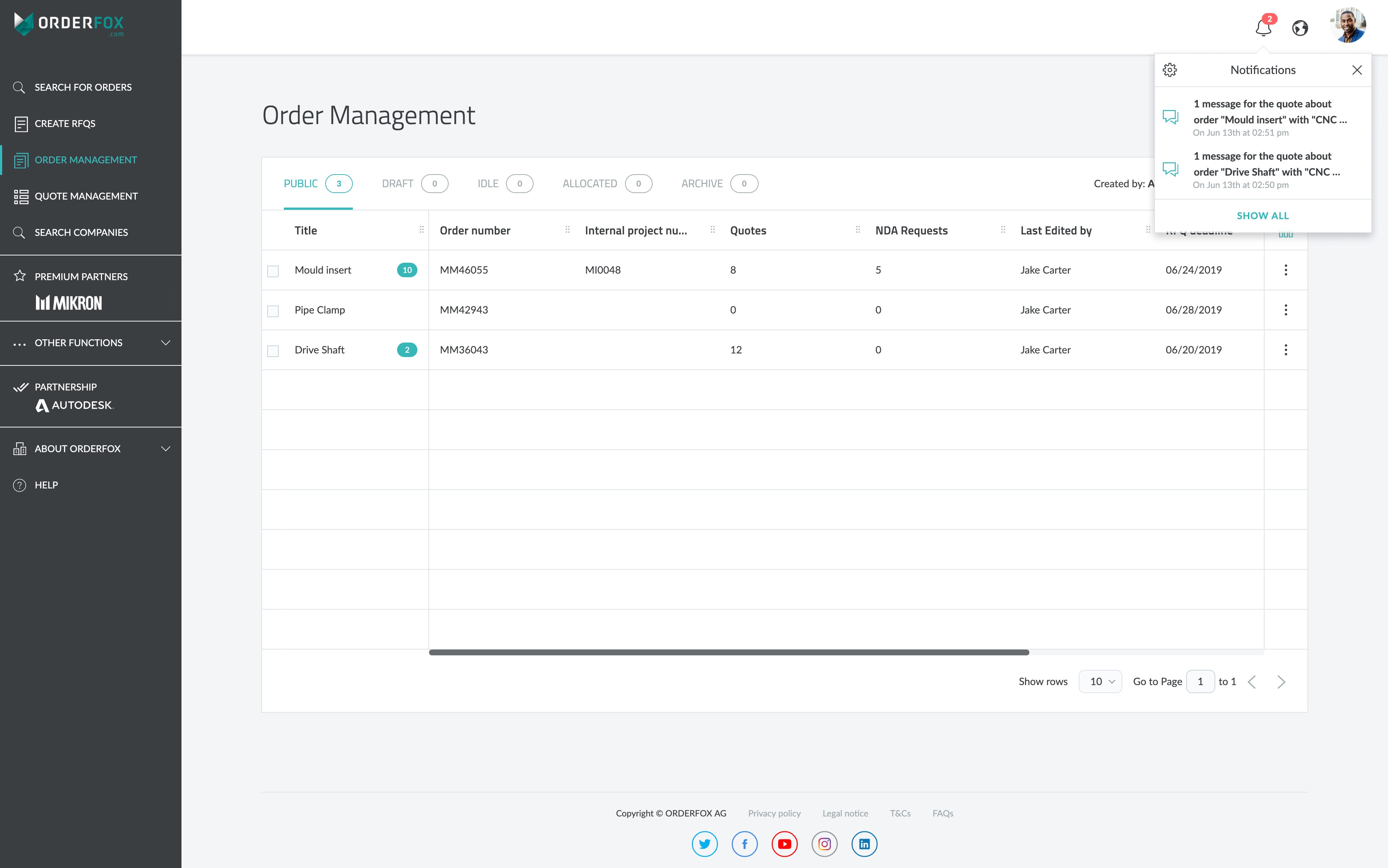 With Order Management, Buyers have full control over all orders and details 